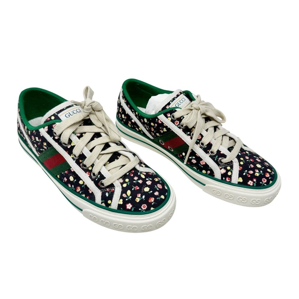 Gucci Tennis 1977 Liberty London Floral Canvas Web Sneakers Size 38.5